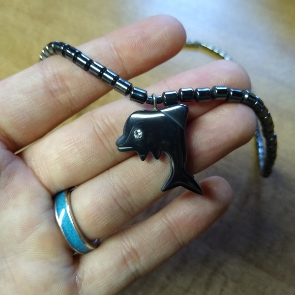Metallic Dolphin Necklace - Picture 1 of 7